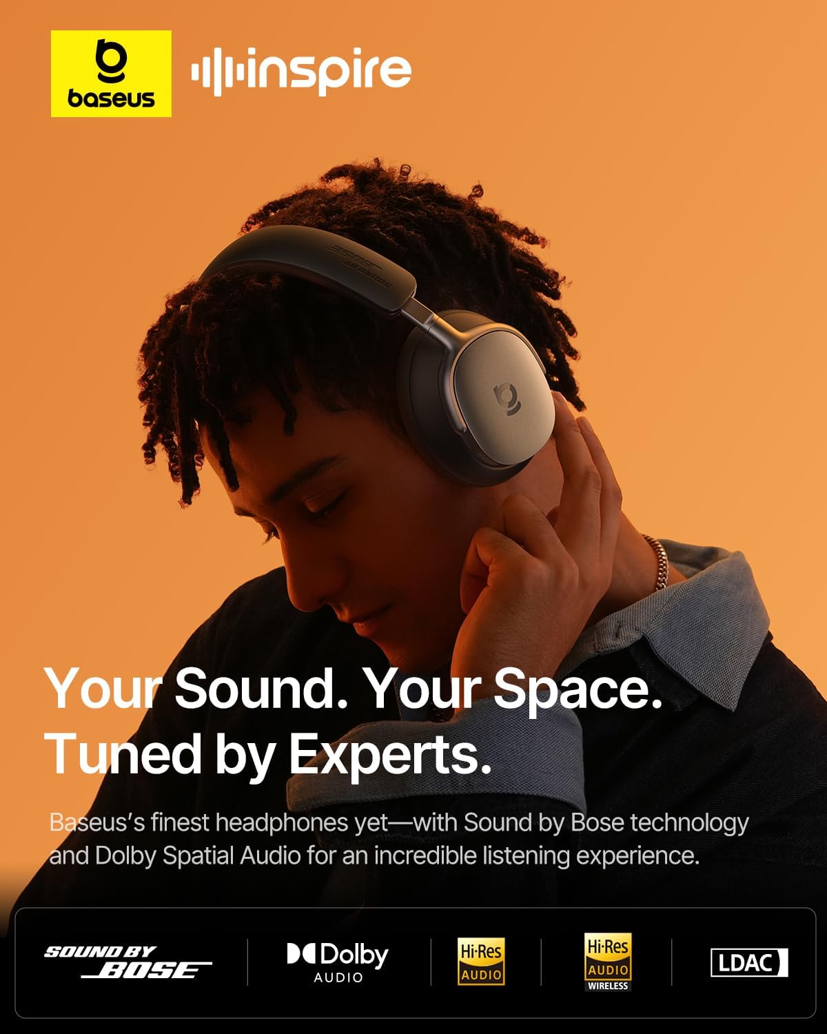 Baseus Inspire XH1 Adaptive ANC Headphones – Hi-Res Audio, 100H Playtime