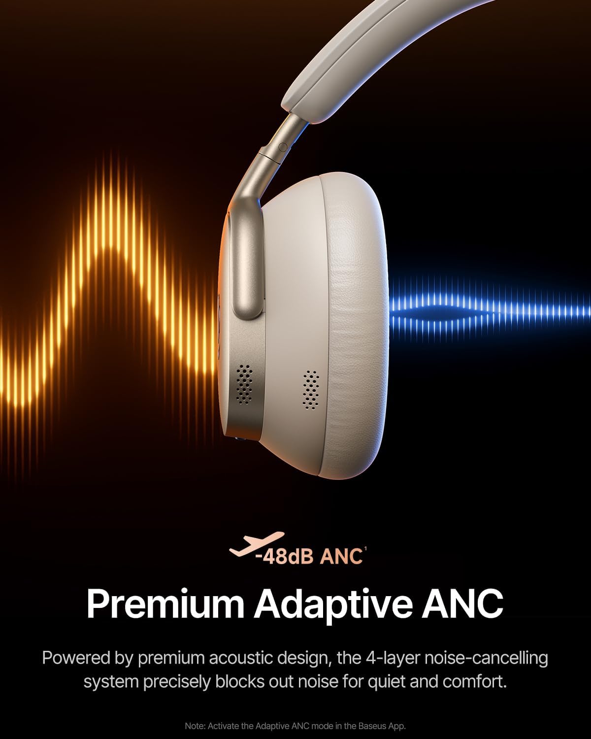 Baseus Inspire XH1 Adaptive ANC Headphones – Hi-Res Audio, 100H Playtime