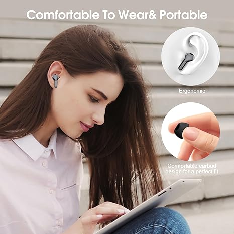 Bluetooth 5.4 Wireless Earbuds with ENC Noise Cancelling, 48H Playtime & LED Display