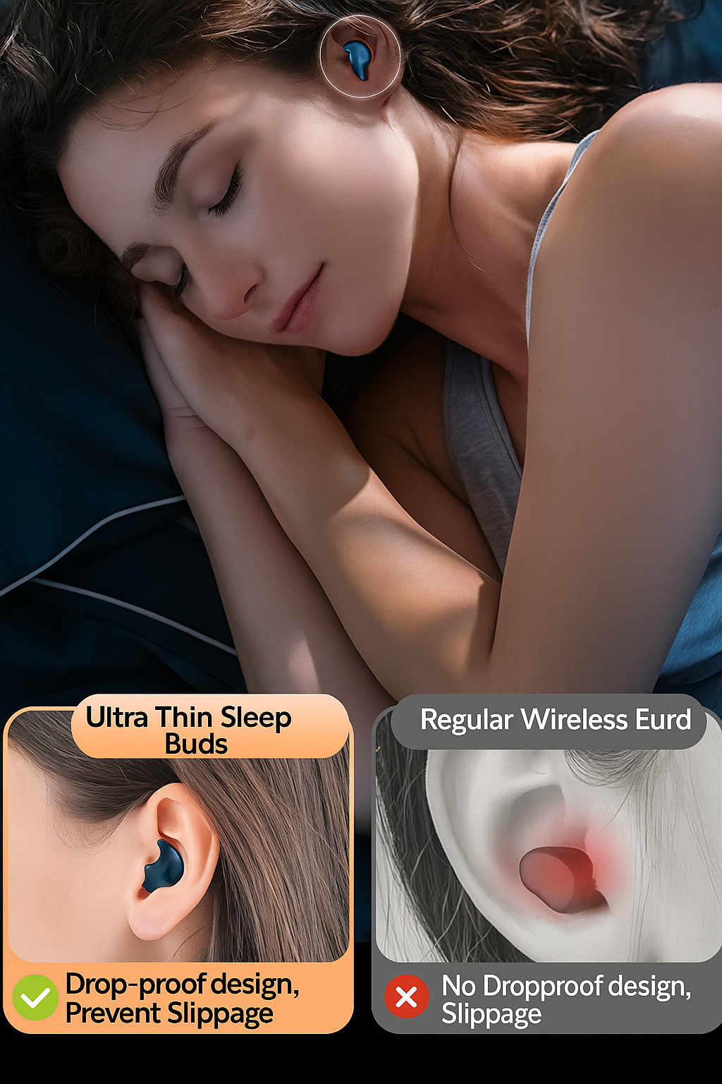 Bone Conduction Sleep Headphones  Wireless Bluetooth Earbuds