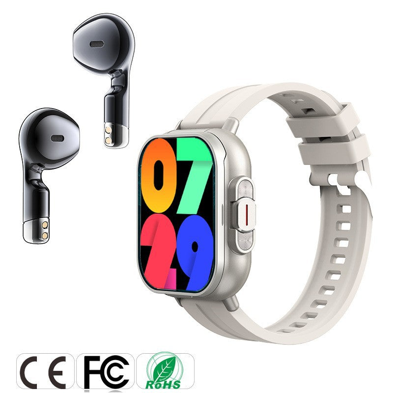 2-in-1 Smartwatch with Built-in TWS Earbuds & Health Monitoring