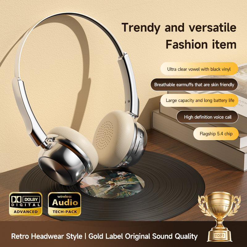 CR-20 Retro Over-Ear Bluetooth 5.4 Headphones – Lightweight & Stylish Design