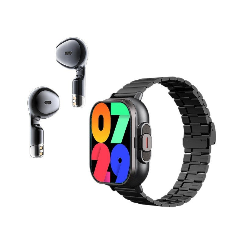2-in-1 Smartwatch with Built-in TWS Earbuds & Health Monitoring