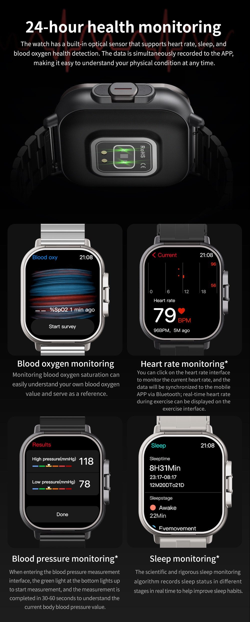 2-in-1 Smartwatch with Built-in TWS Earbuds & Health Monitoring