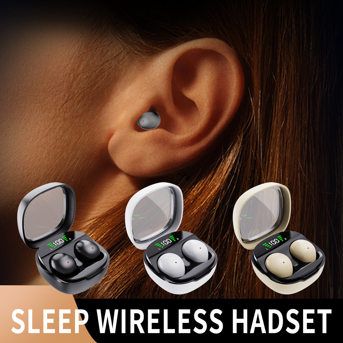Mini Invisible Sleep Earbuds – Wireless, Comfortable, Long Battery Life