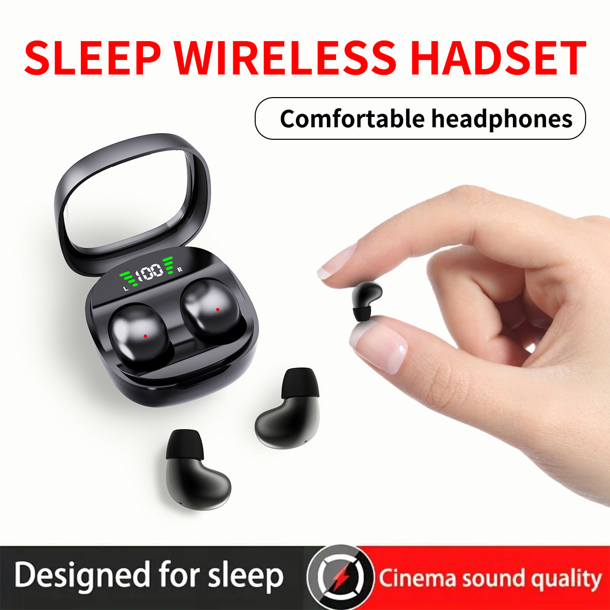 Mini Invisible Sleep Earbuds – Wireless, Comfortable, Long Battery Life