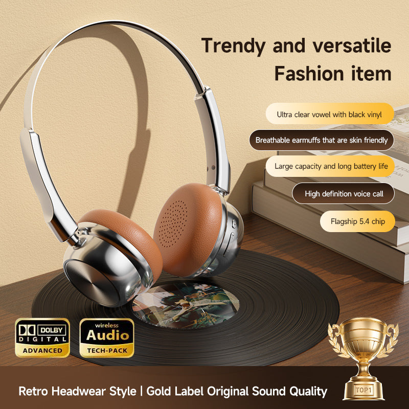 CR-20 Retro Over-Ear Bluetooth 5.4 Headphones – Lightweight & Stylish Design